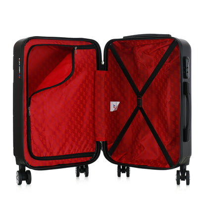 Valise noire de notre collection American Star Chicago, taille S ouverte