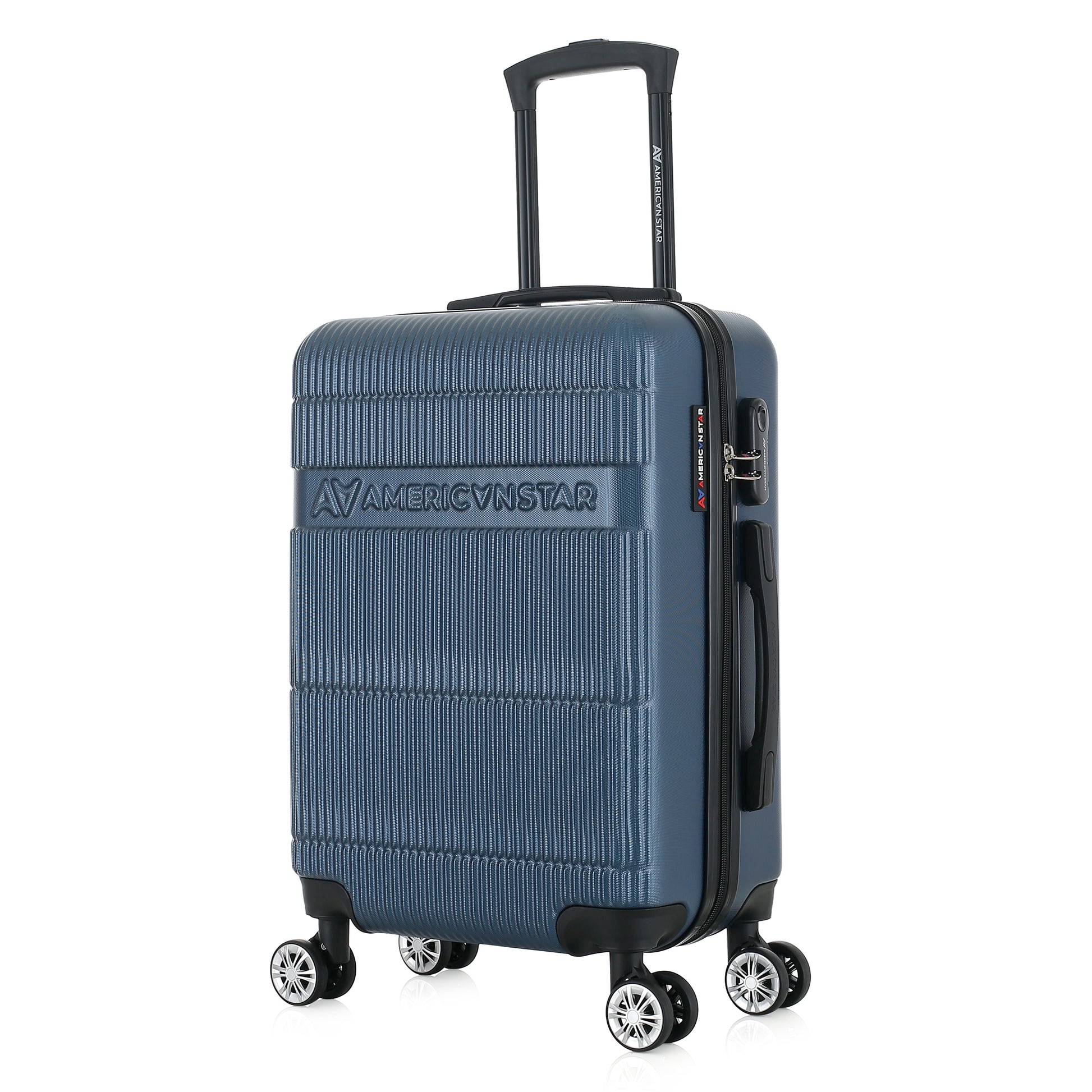Valise bleue de notre collection American Star Chicago, taille S de 3/4