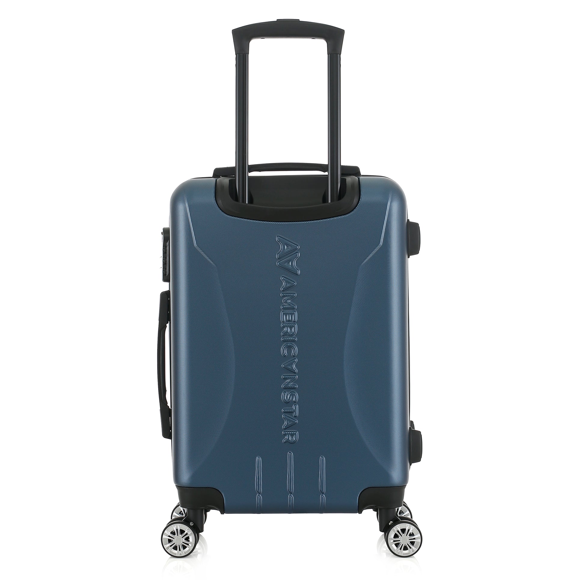 Valise bleue de notre collection American Star Chicago, taille S de dos