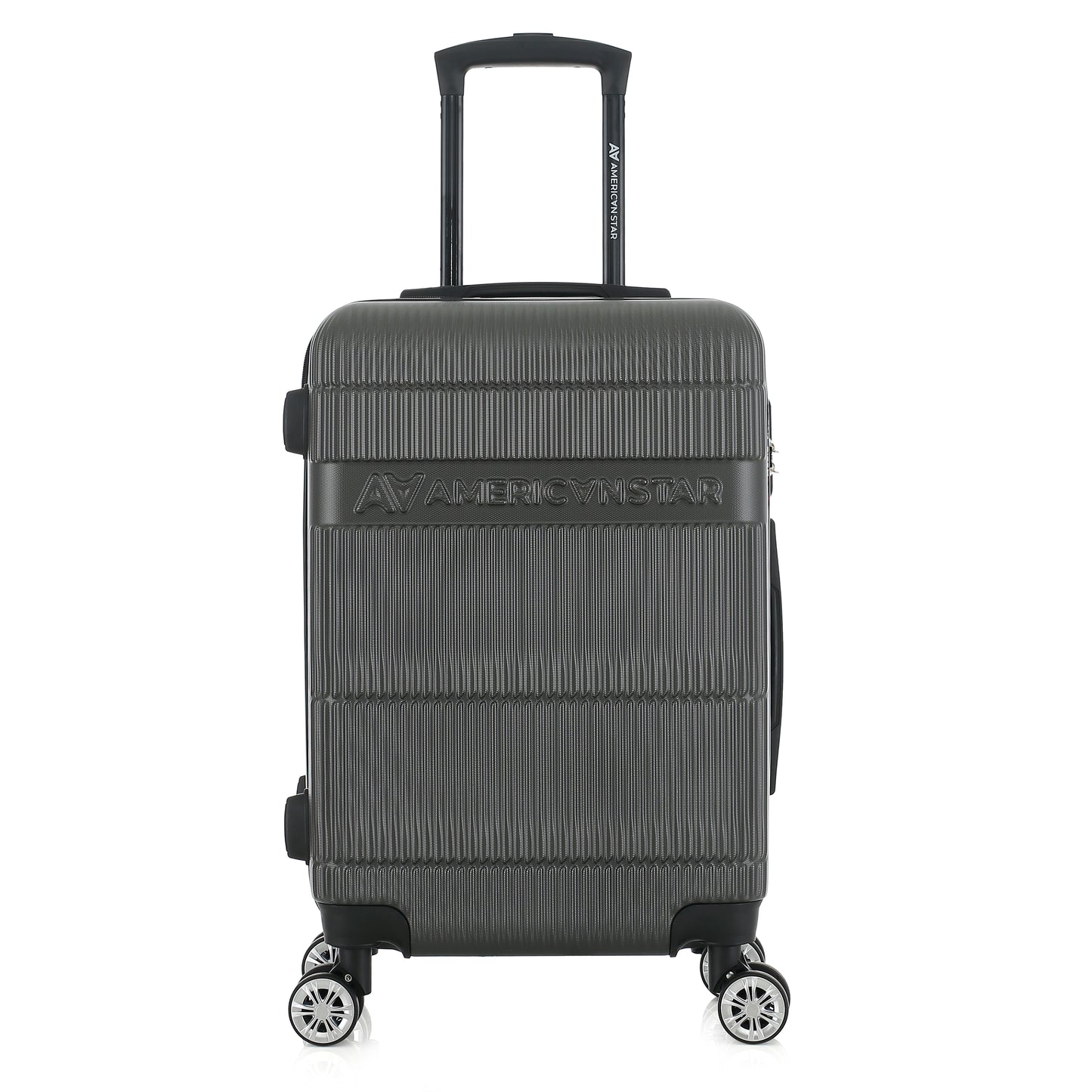 Valise grise de notre collection American Star Chicago, taille S de face