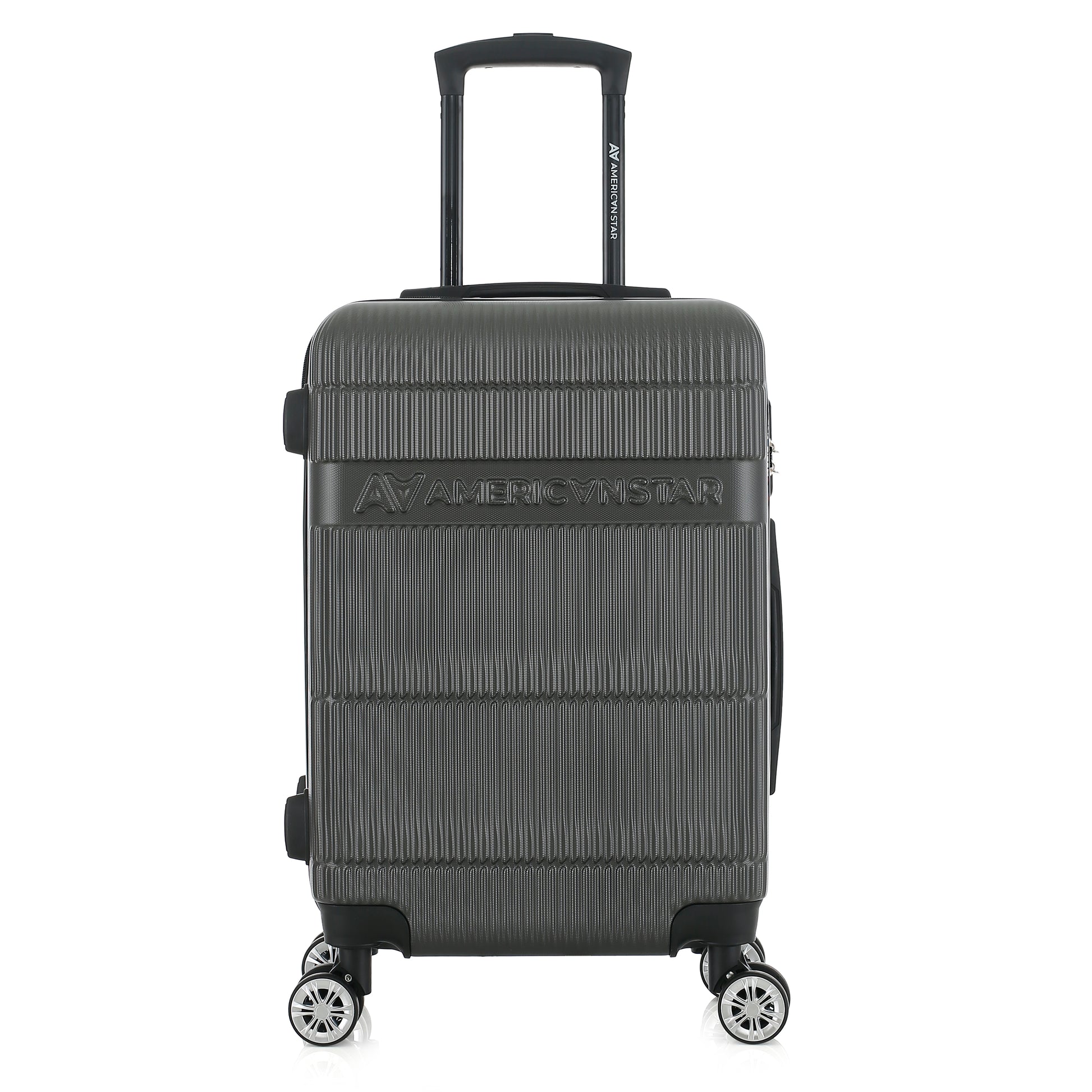 Valise grise de notre collection American Star Chicago, taille S de face