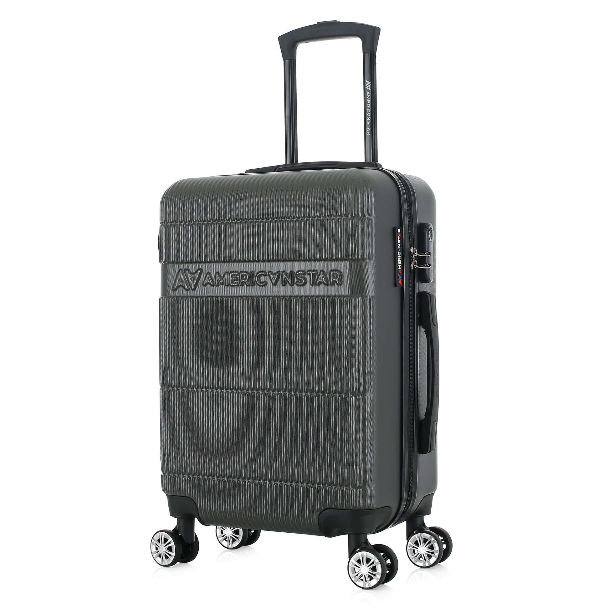 Valise grise de notre collection American Star Chicago, taille S de 3/4