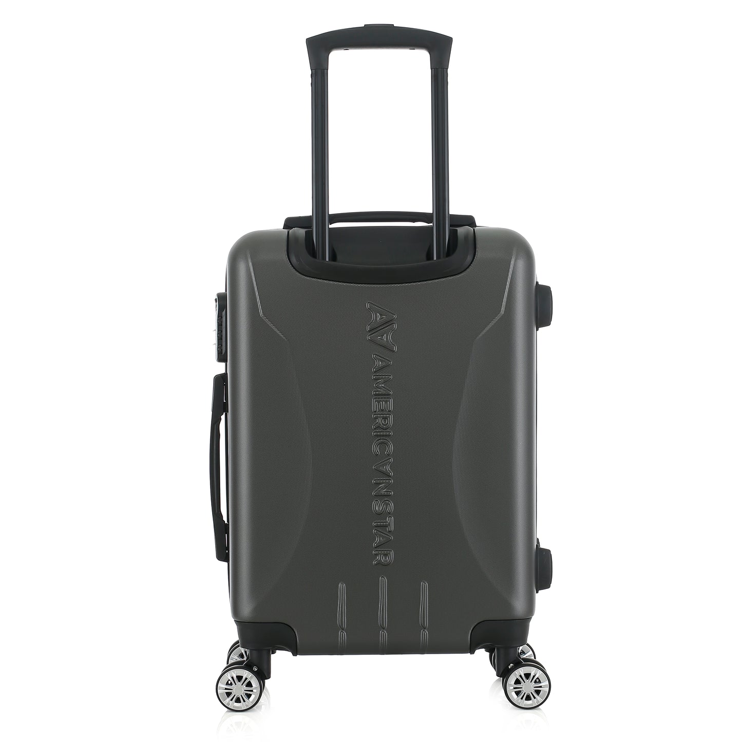 Valise grise de notre collection American Star Chicago, taille S de dos