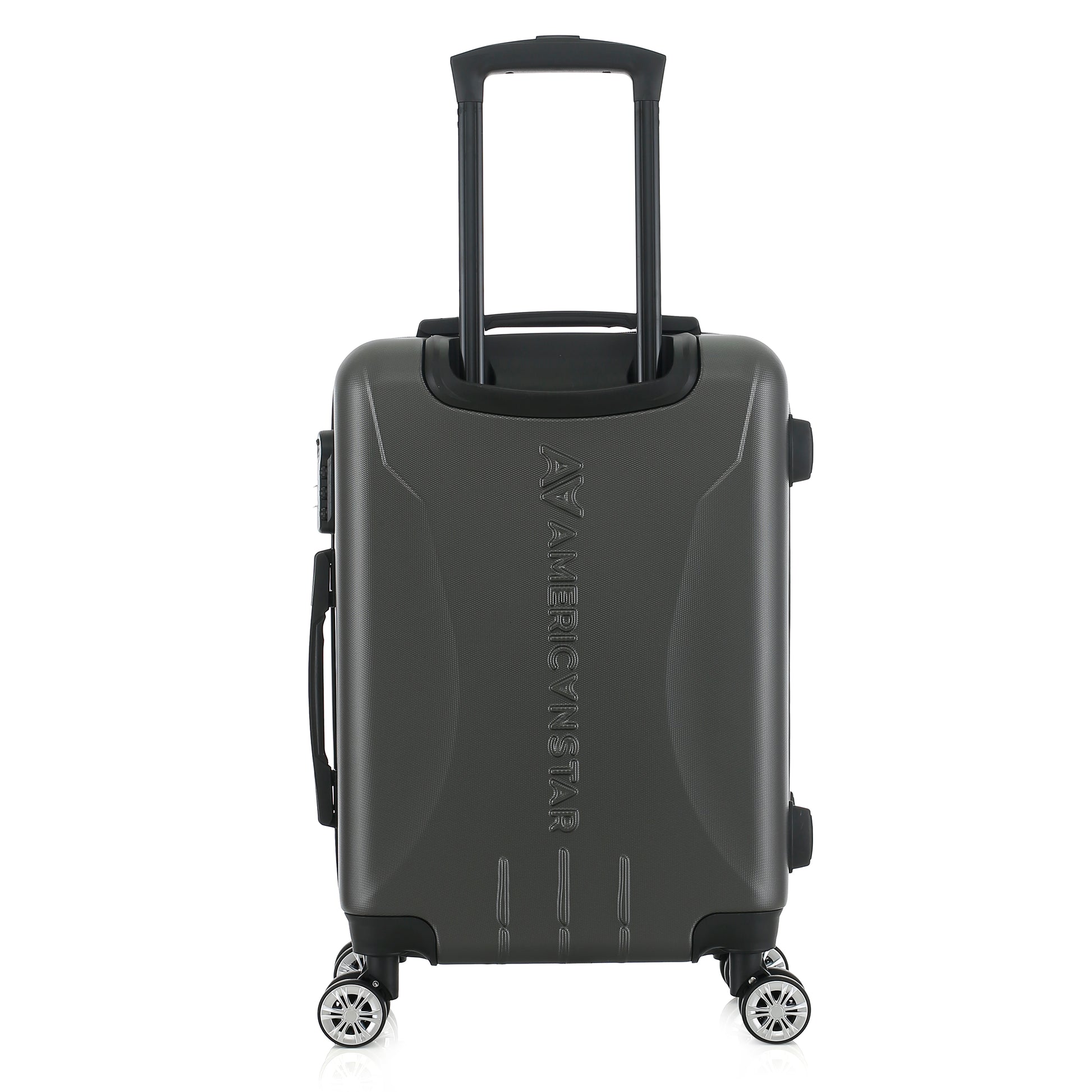 Valise grise de notre collection American Star Chicago, taille S de dos