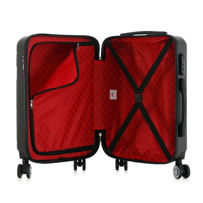 Valise grise de notre collection American Star Chicago, taille S ouverte