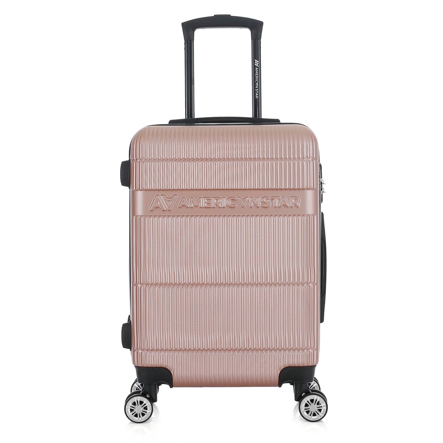 Valise or rose de notre collection American Star Chicago, taille S de face