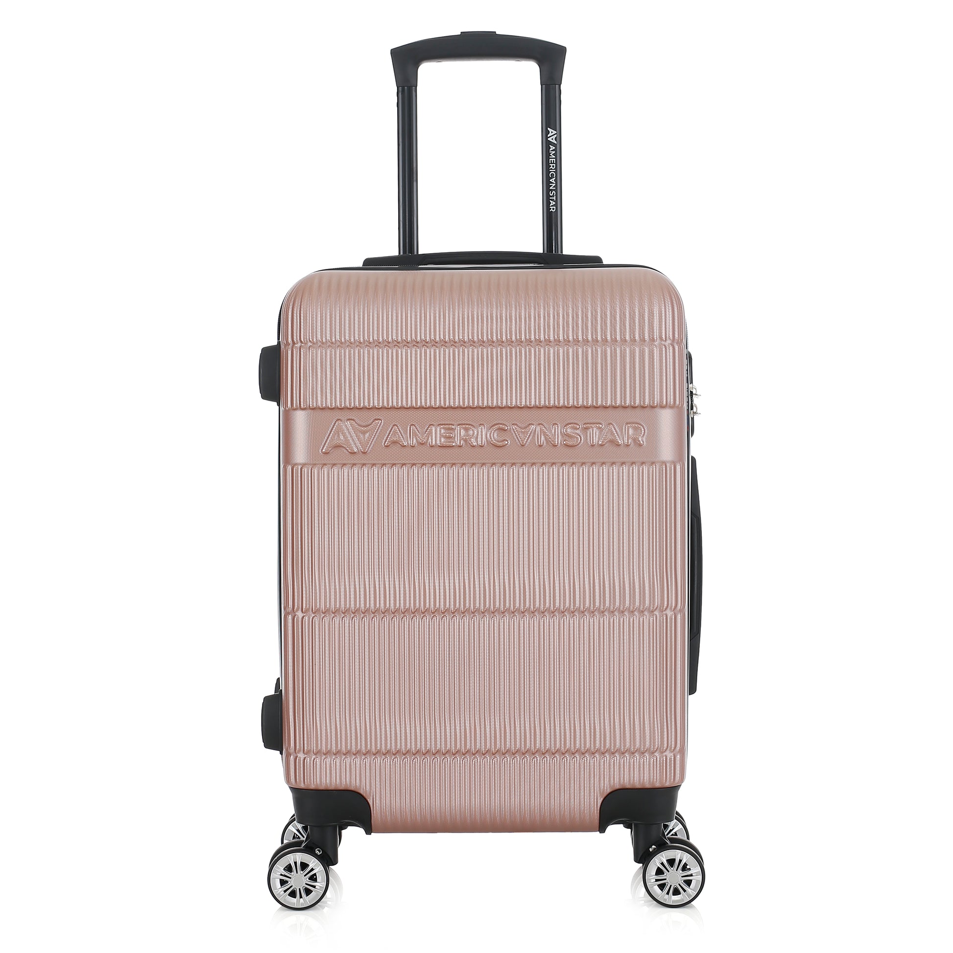 Valise or rose de notre collection American Star Chicago, taille S de face