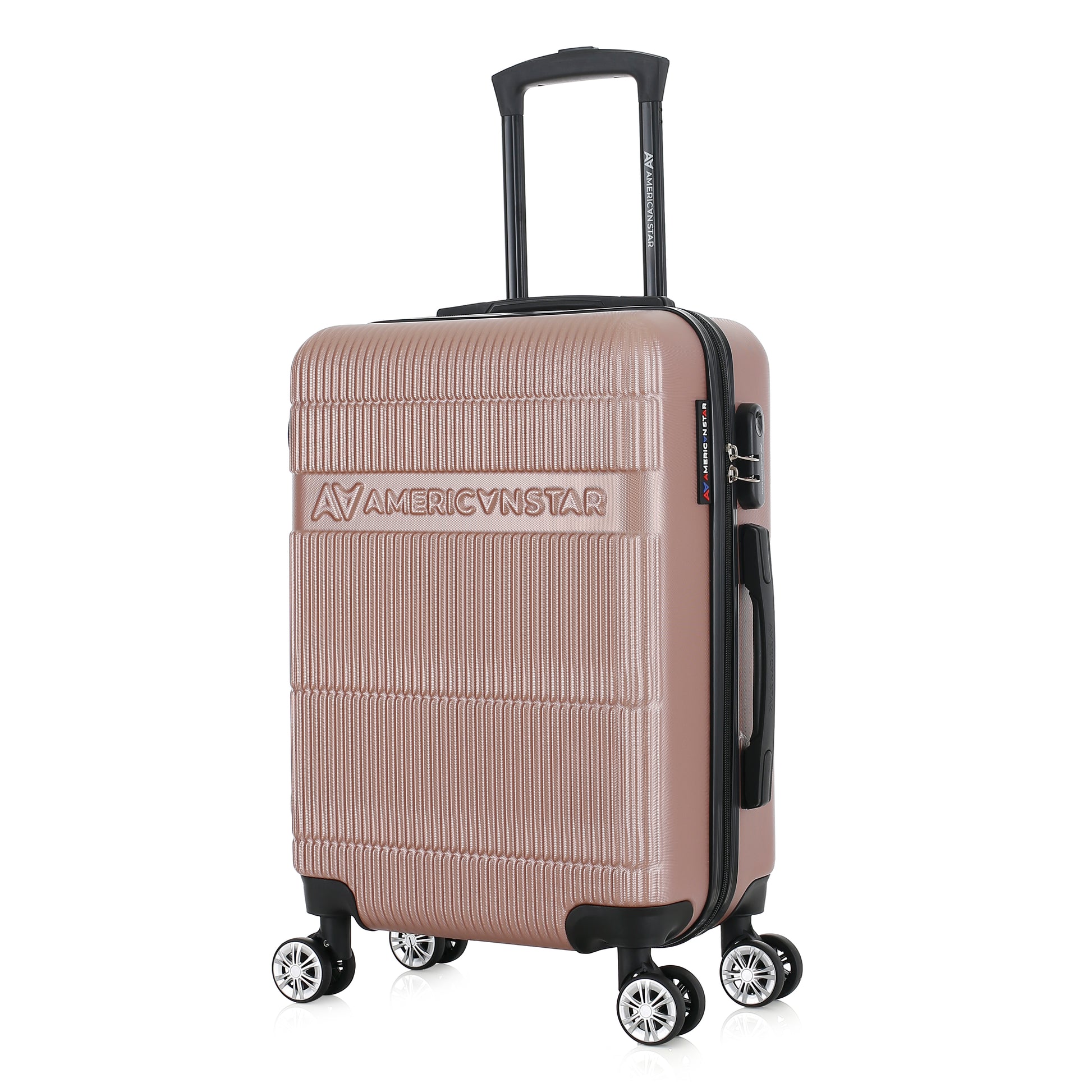Valise or rose de notre collection American Star Chicago, taille S de 3/4
