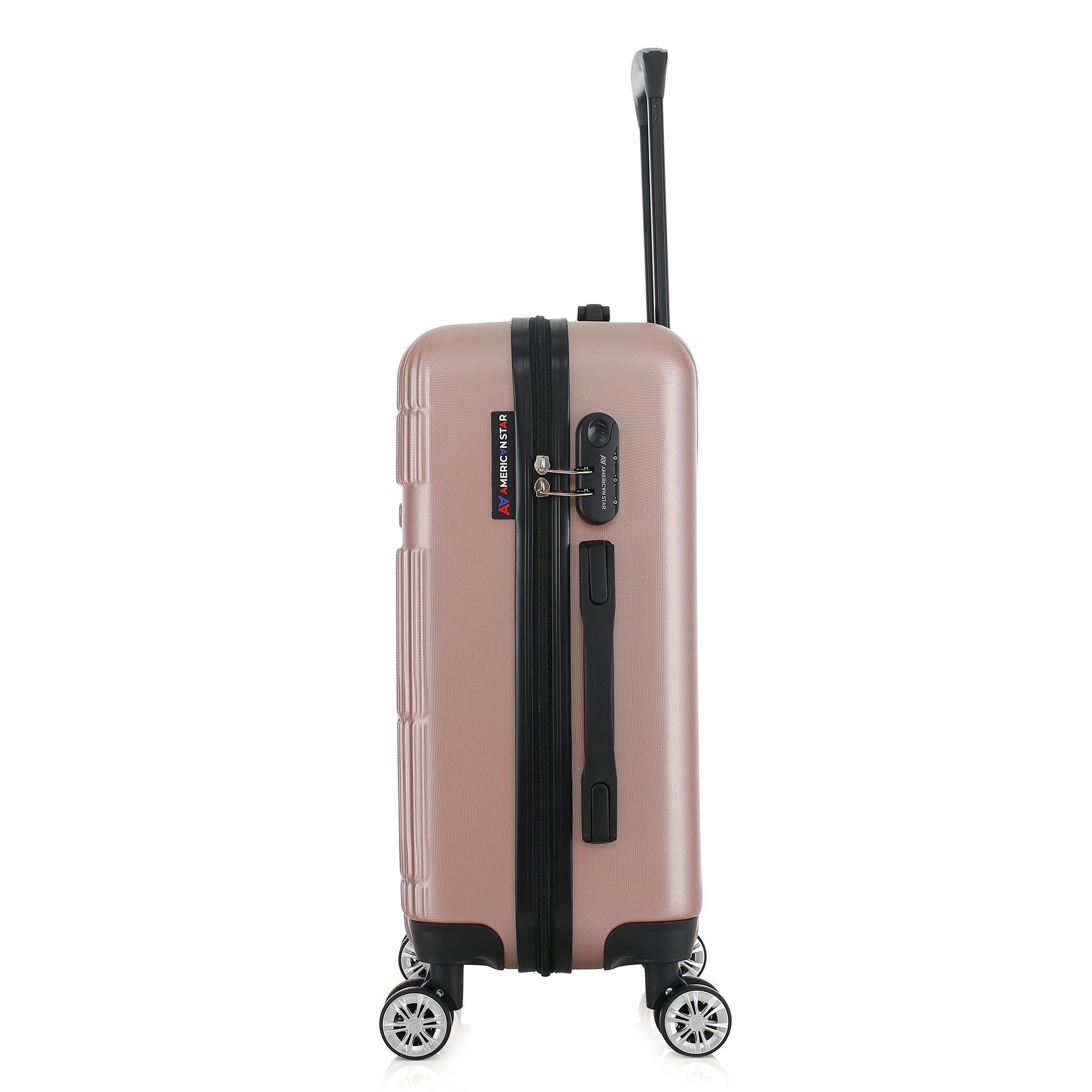 Valise or rose de notre collection American Star Chicago, taille S de côté