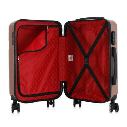 Valise or rose de notre collection American Star Chicago, taille S ouverte