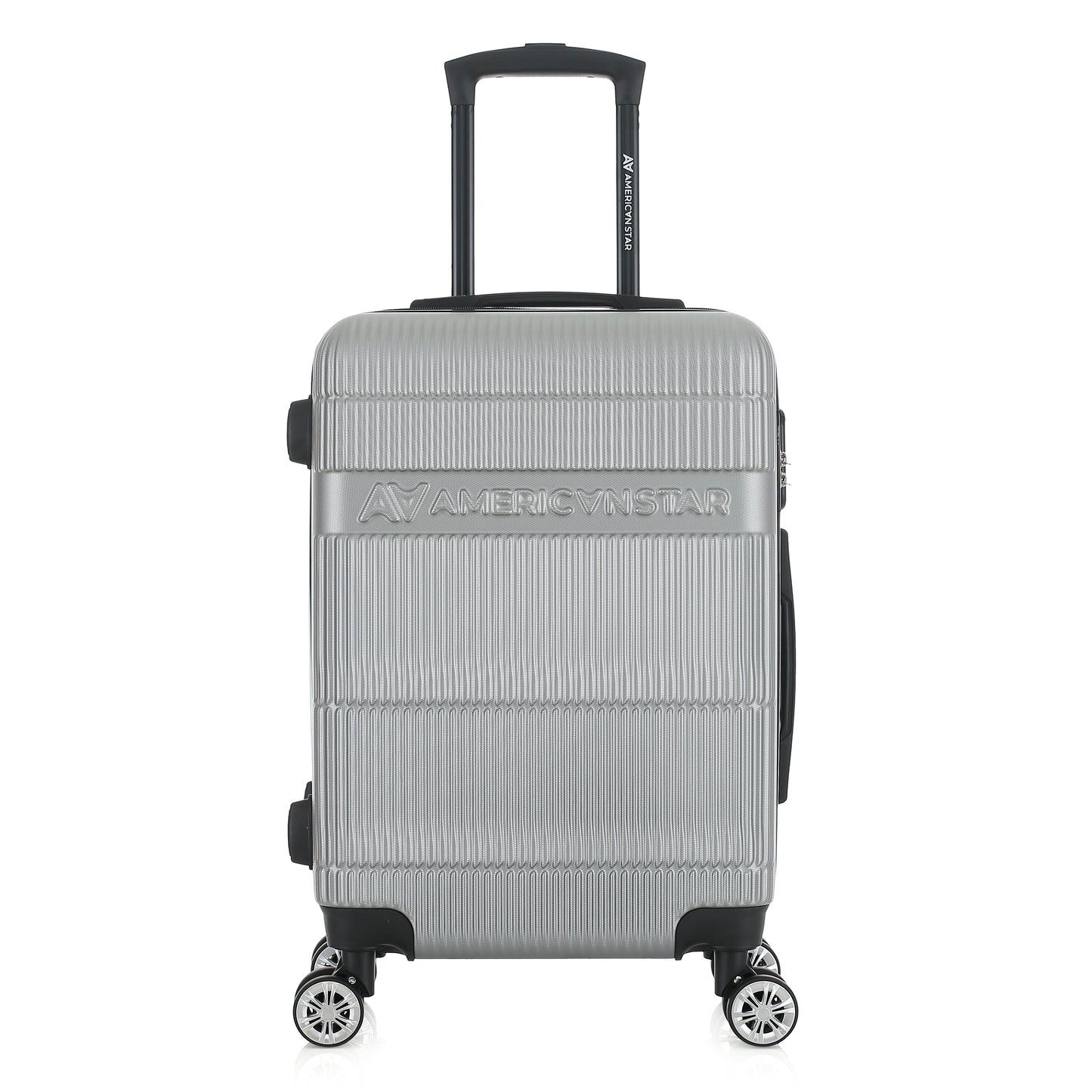 Valise argent de notre collection American Star Chicago, taille S de face