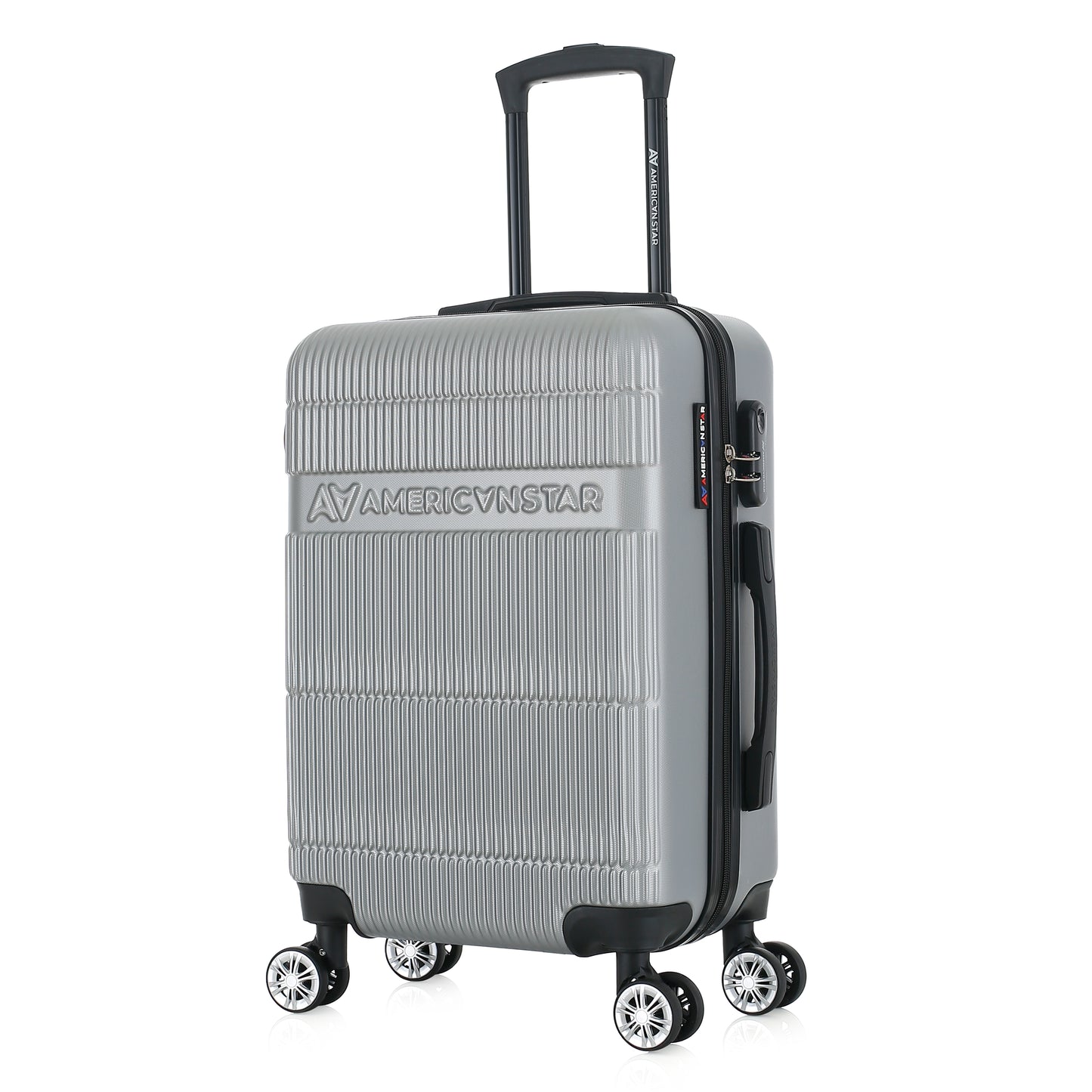 Valise argent de notre collection American Star Chicago, taille S de 3/4