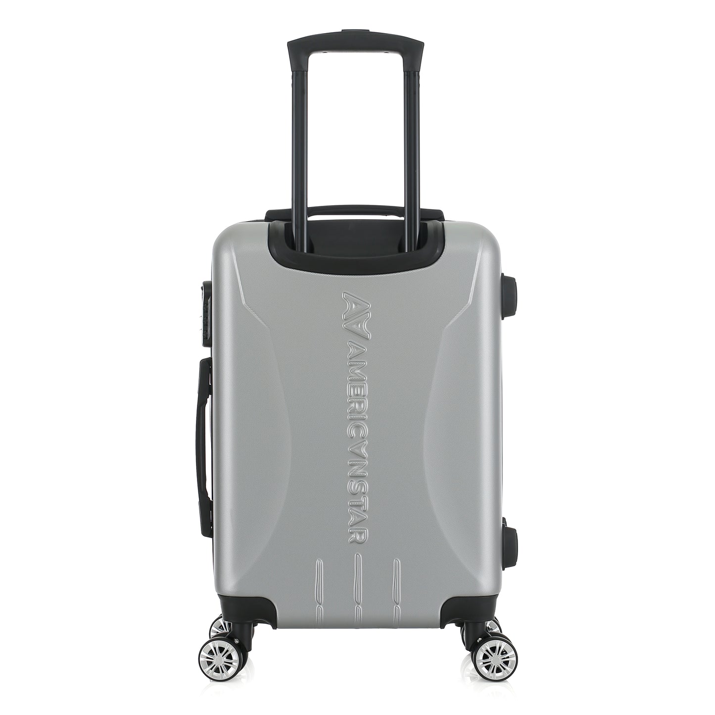 Valise argent de notre collection American Star Chicago, taille S de dos