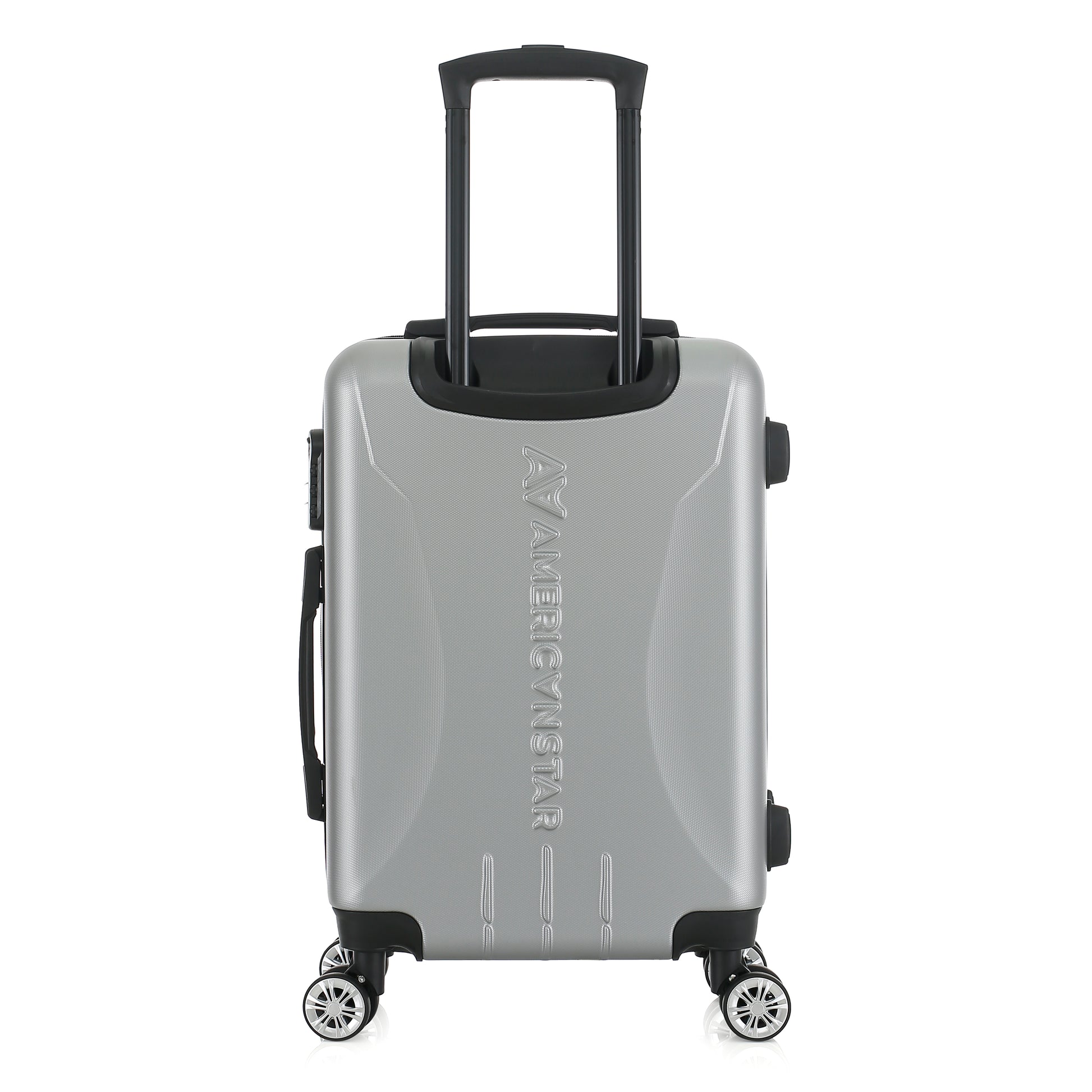 Valise argent de notre collection American Star Chicago, taille S de dos
