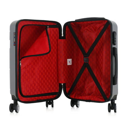 Valise argent de notre collection American Star Chicago, taille S ouverte