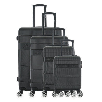 Set de 4 valises noires de notre collection American Star, Chicago, de face