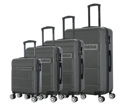 Set de 4 valises grises de notre collection American Star, Chicago, de côté
