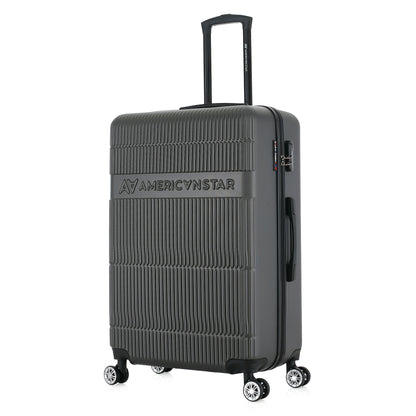 Grande valise grise de 3/4
