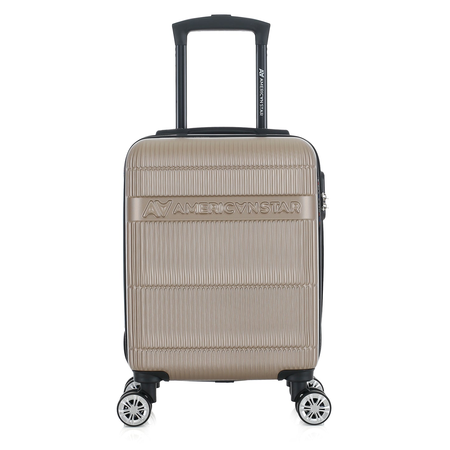 Valise beige de notre collection American Star Chicago, taille XS de face
