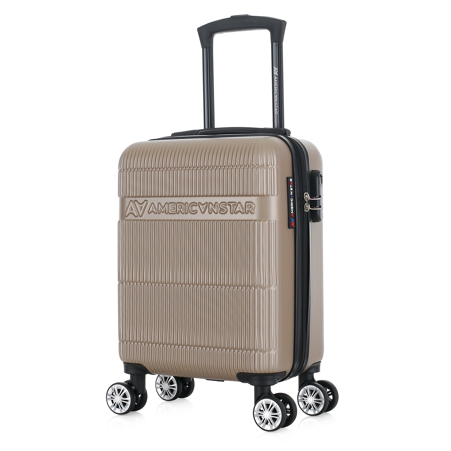 Valise beige de notre collection American Star Chicago, taille XS de 3/4