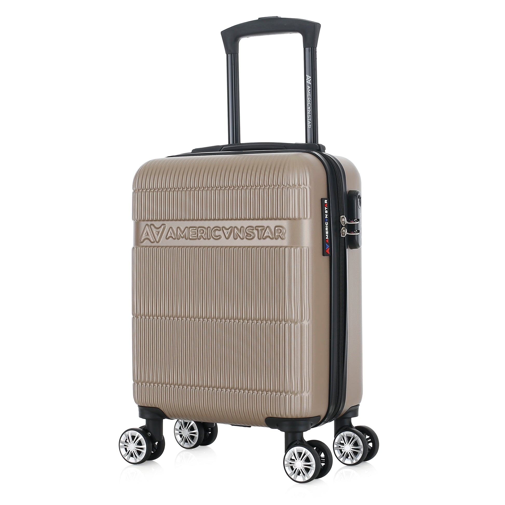 Valise beige de notre collection American Star Chicago, taille XS de 3/4