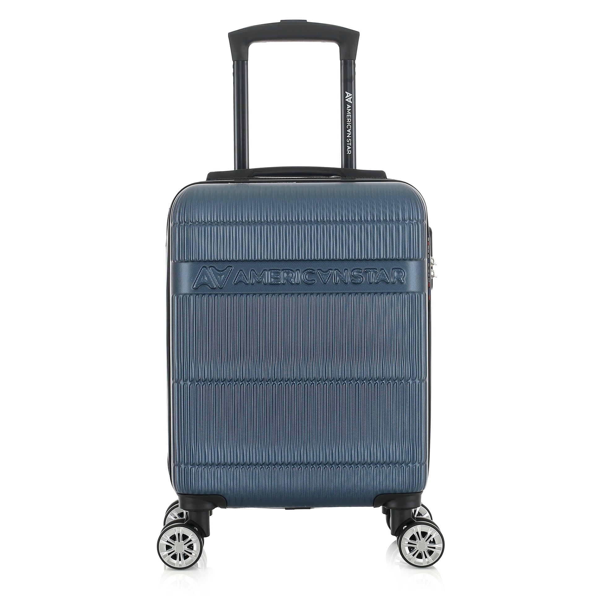 Valise bleue de notre collection American Star Chicago, taille XS de face