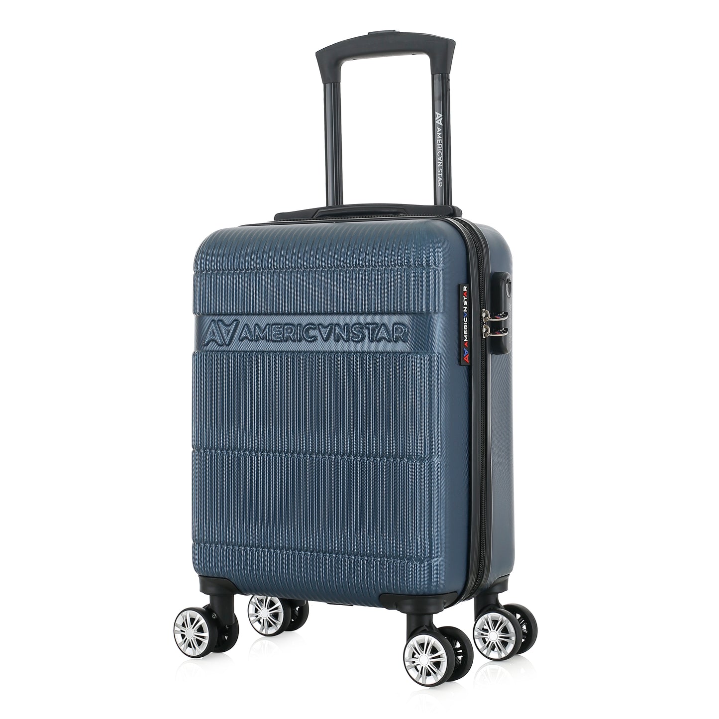 Valise bleue de notre collection American Star Chicago, taille XS de 3/4