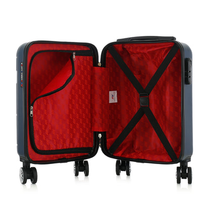 Valise bleue de notre collection American Star Chicago, taille XS ouverte