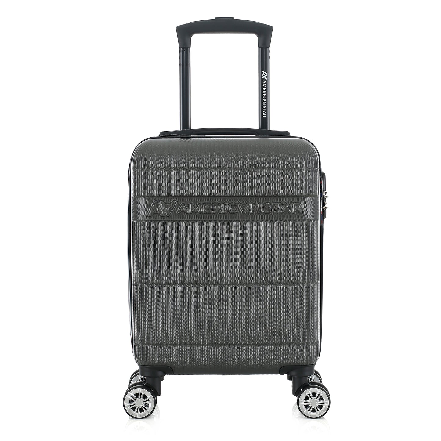 Valise grise de notre collection American Star Chicago, taille XS de face