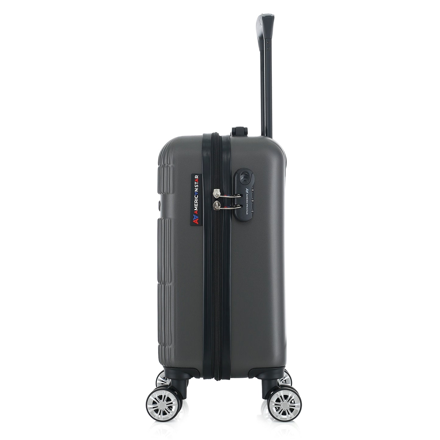 Valise grise de notre collection American Star Chicago, taille XS de côté