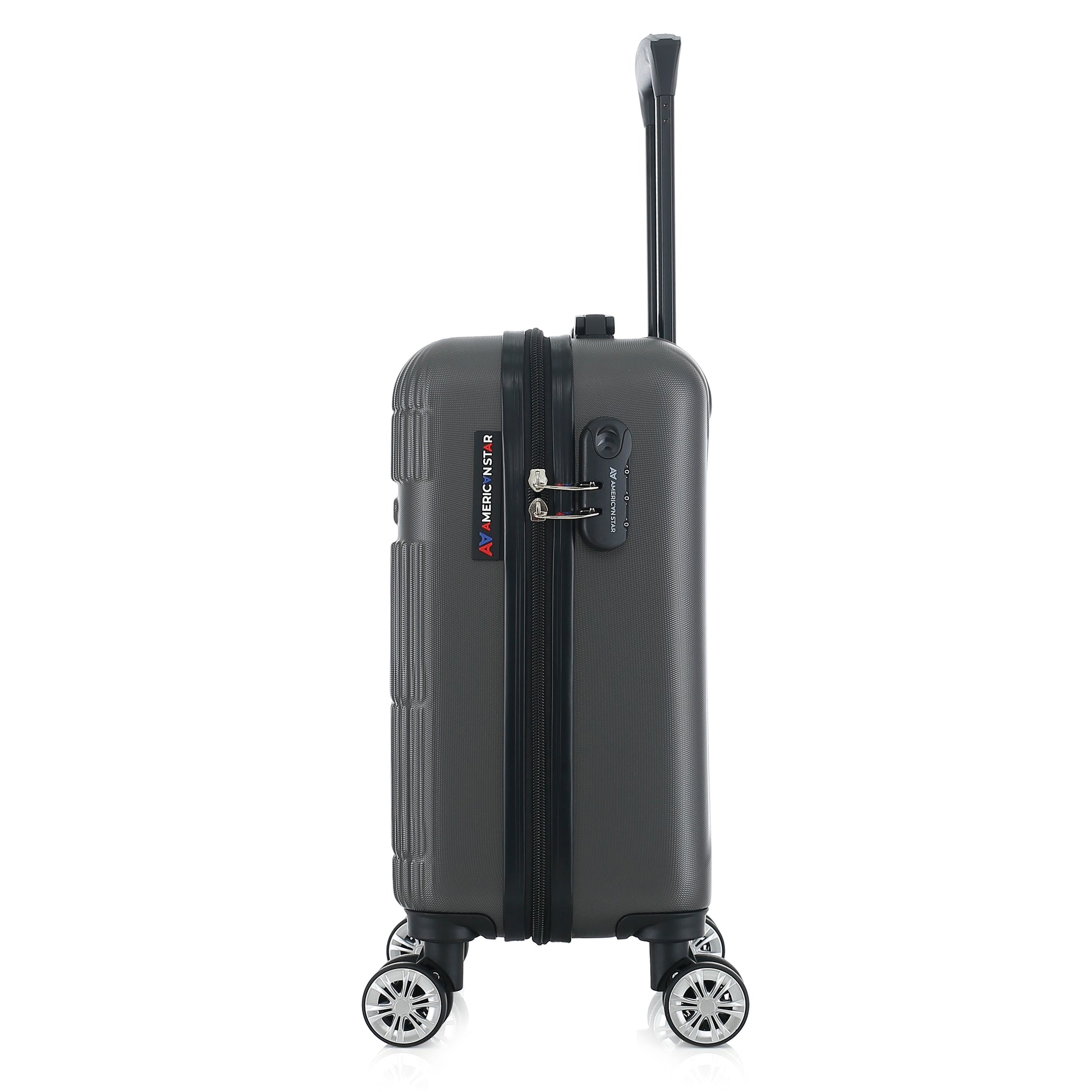 Valise grise de notre collection American Star Chicago, taille XS de côté