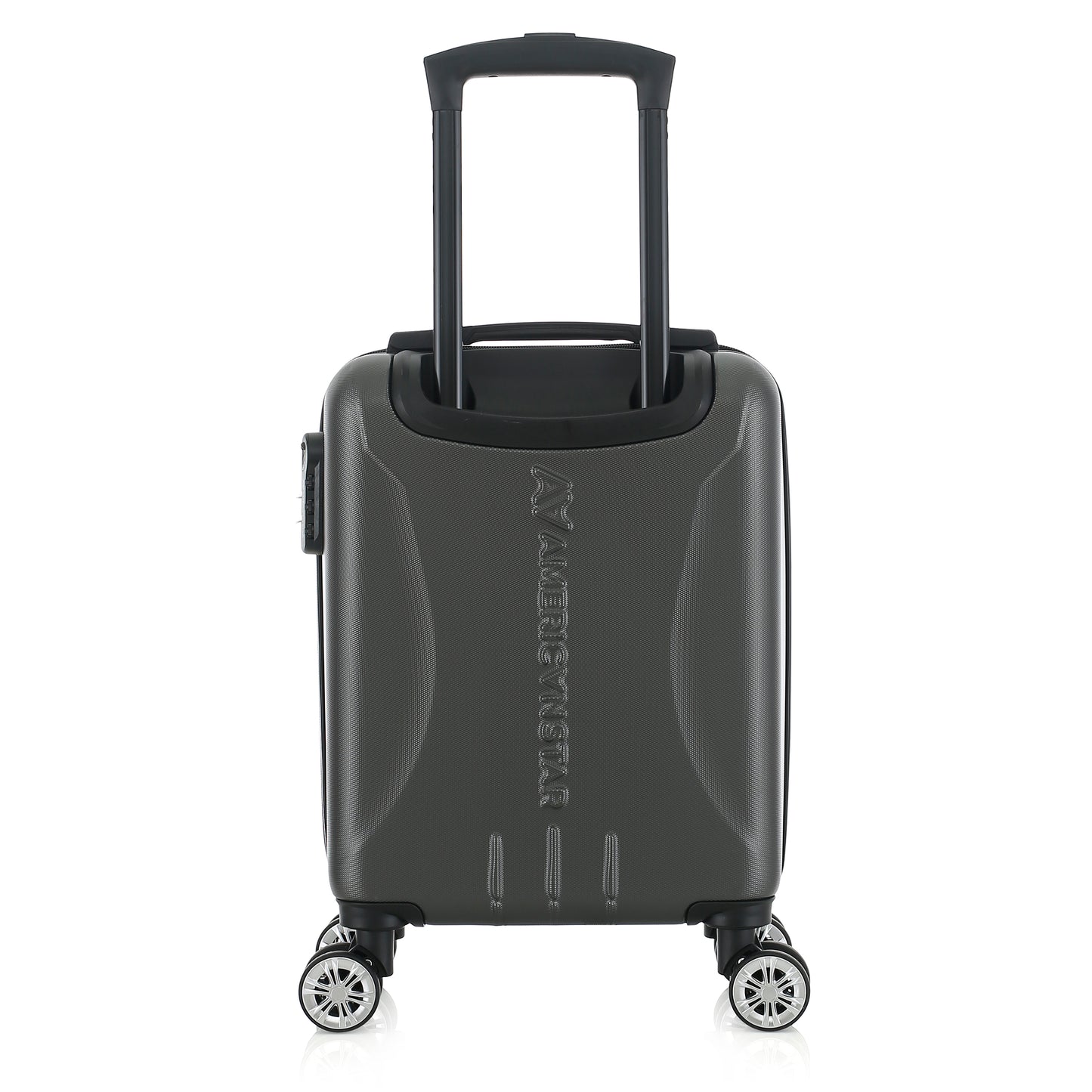 Valise grise de notre collection American Star Chicago, taille XS de dos