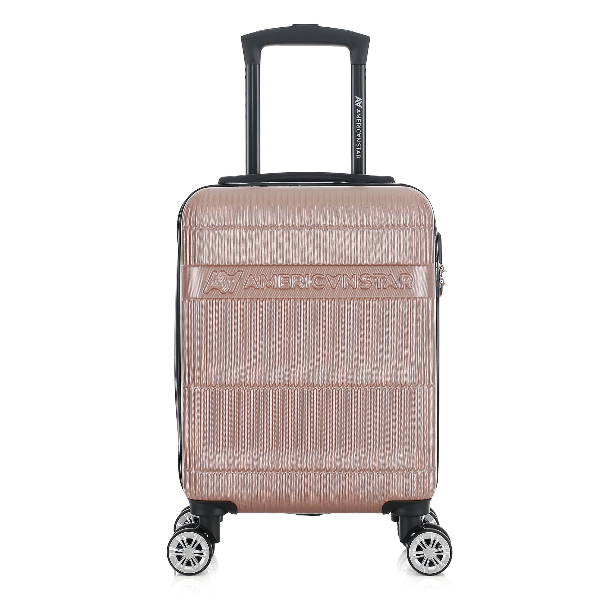 Valise or rose de notre collection American Star Chicago, taille XS de face