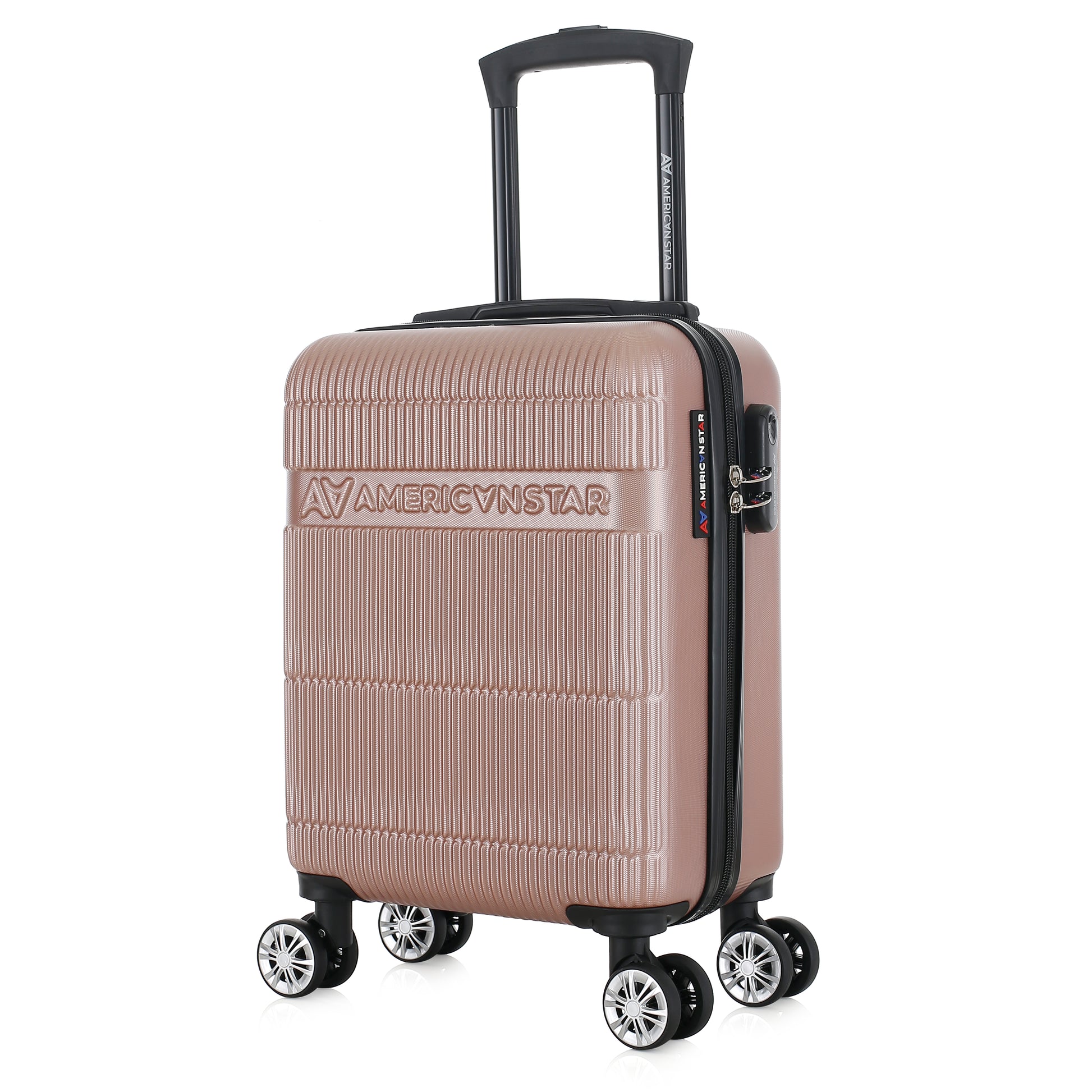 Valise or rose de notre collection American Star Chicago, taille XS de 3/4