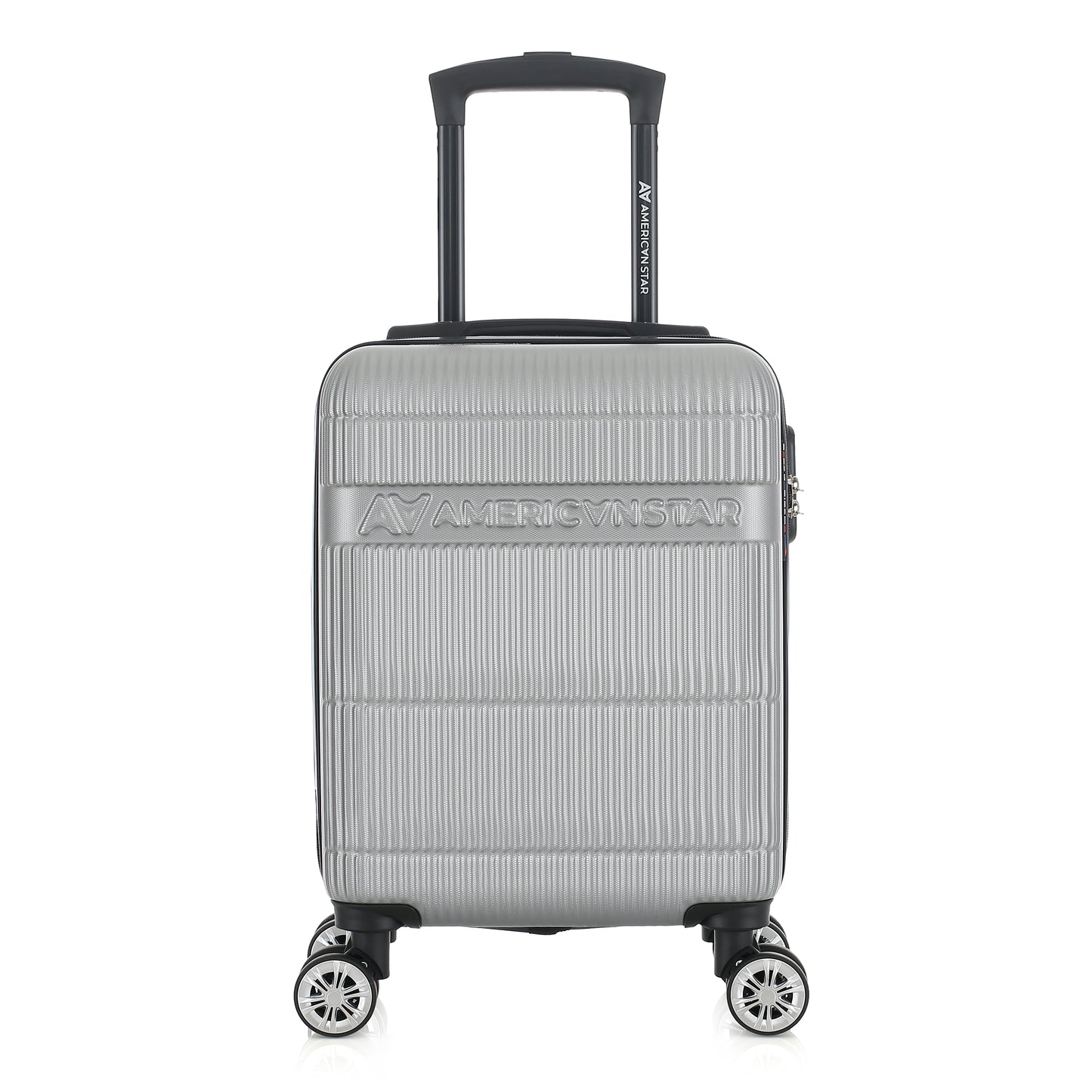 Valise argent de notre collection American Star Chicago, taille XS de face