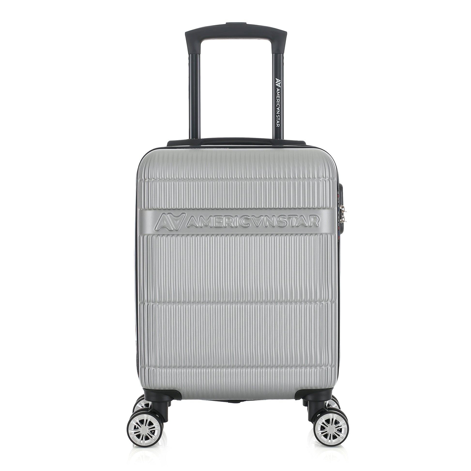 Valise argent de notre collection American Star Chicago, taille XS de face
