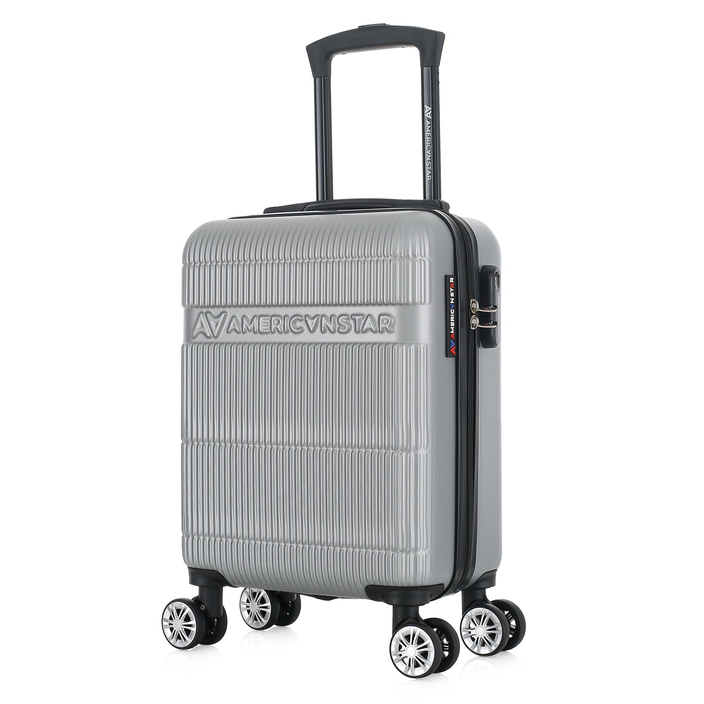 Valise argent de notre collection American Star Chicago, taille XS de 3/4