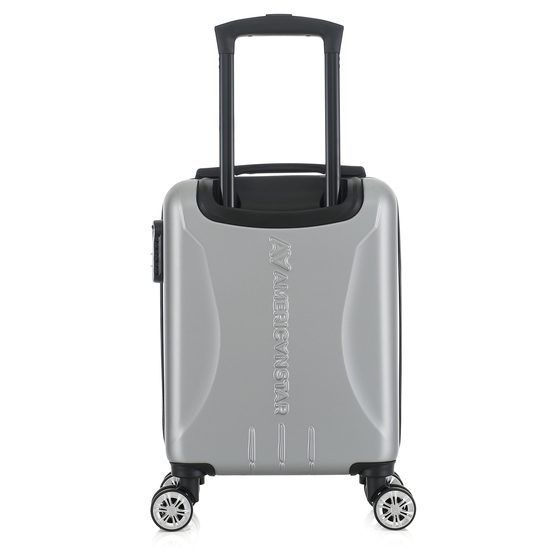 Valise argent de notre collection American Star Chicago, taille XS de dos