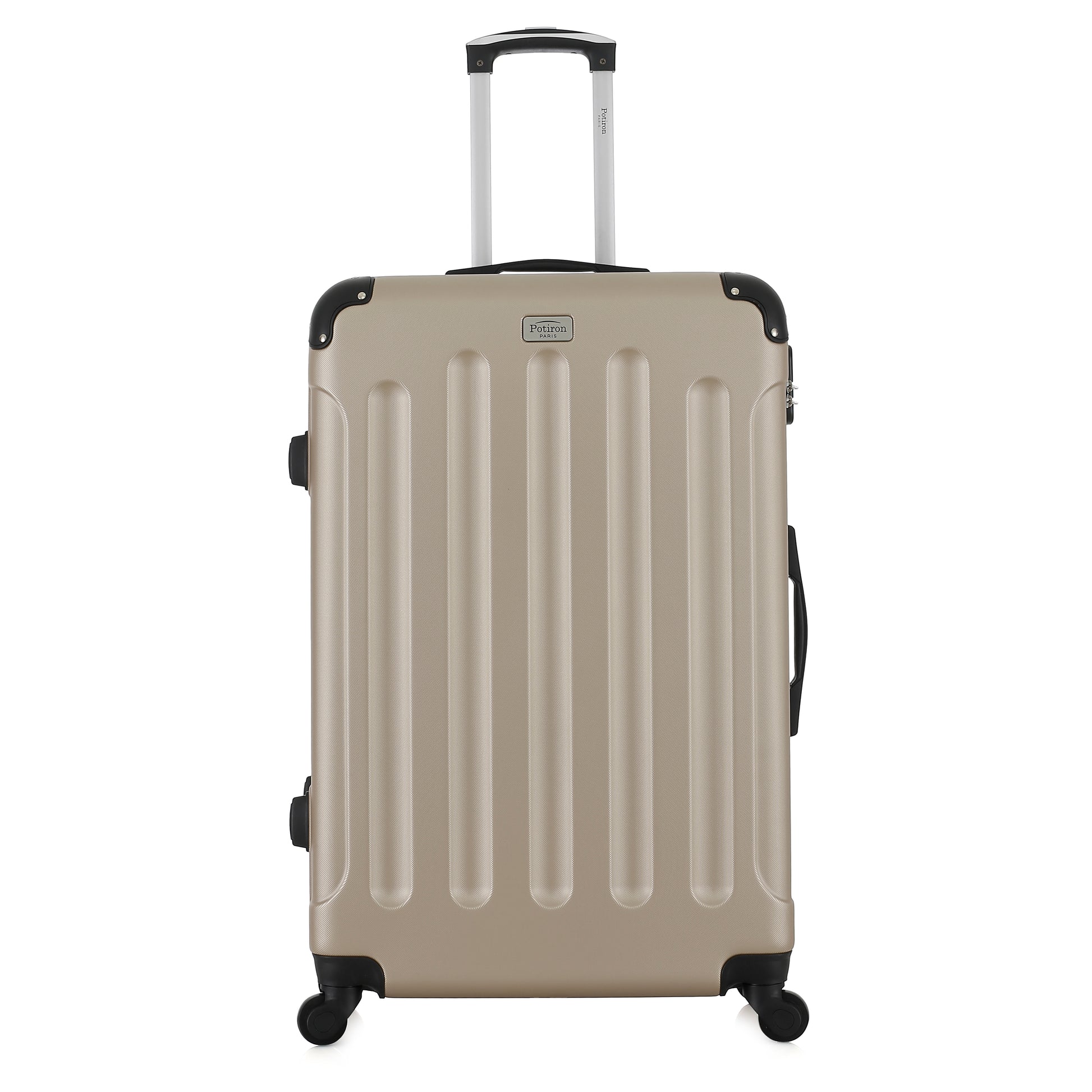Valise beige de notre collection Potiron Paris, Concorde, taille L, de face