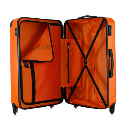 Valise orange de notre collection Potiron Paris, Concorde, taille L, ouverte