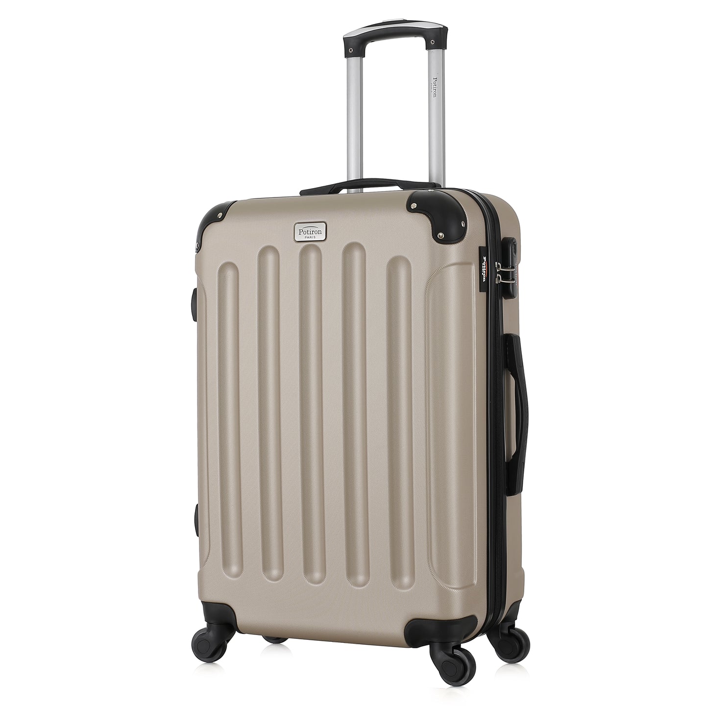 Valise beige de notre collection Potiron Paris, Concorde, taille M, de 3/4