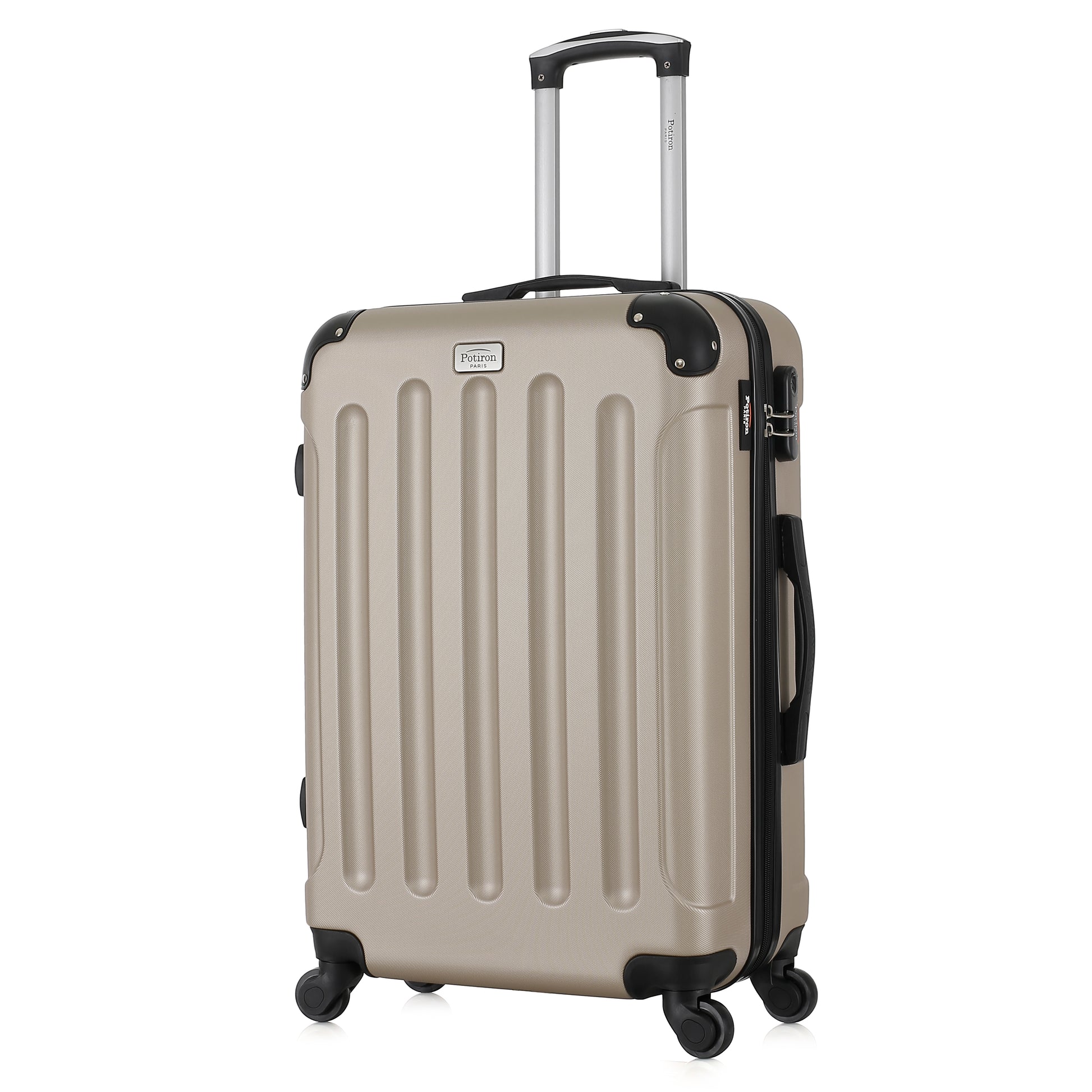 Valise beige de notre collection Potiron Paris, Concorde, taille M, de 3/4