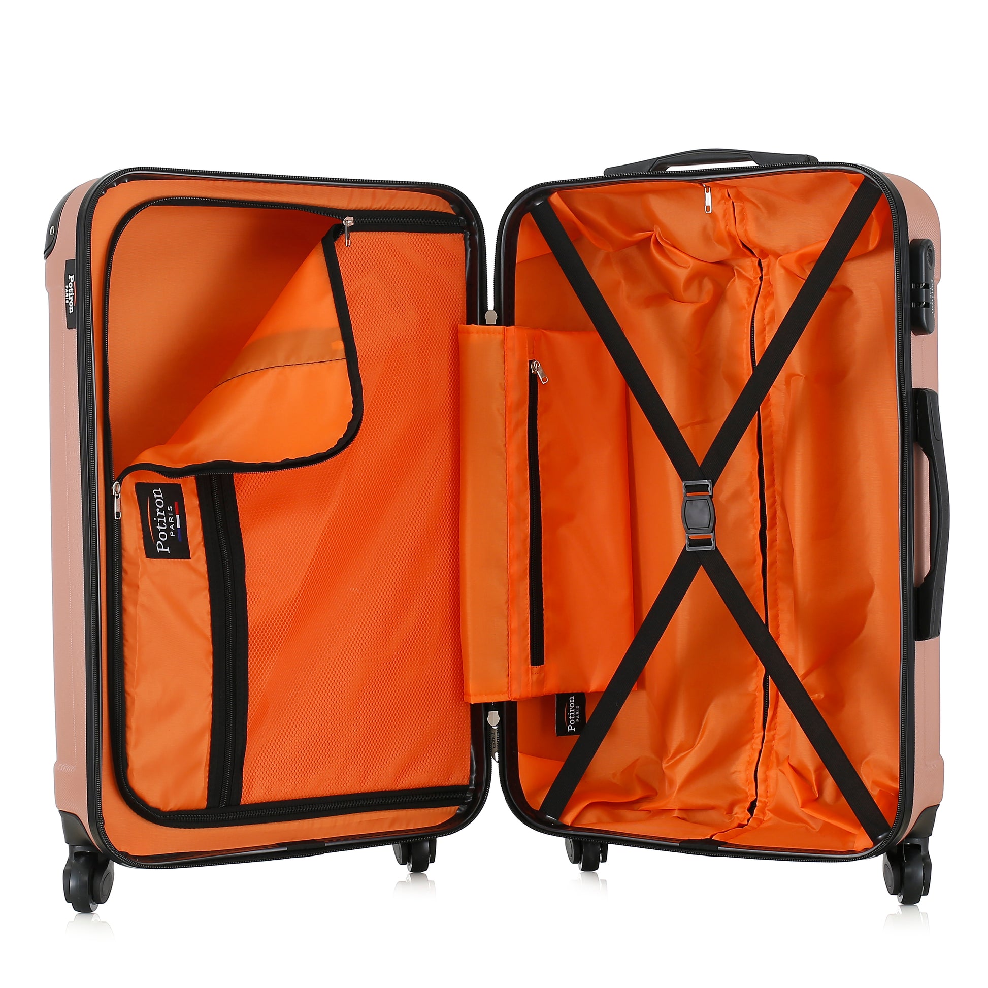 Valise rose de notre collection Potiron Paris, Concorde, taille M, ouverte