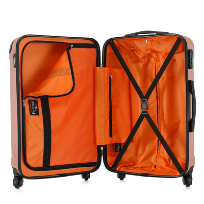 Valise rose de notre collection Potiron Paris, Concorde, taille M, ouverte