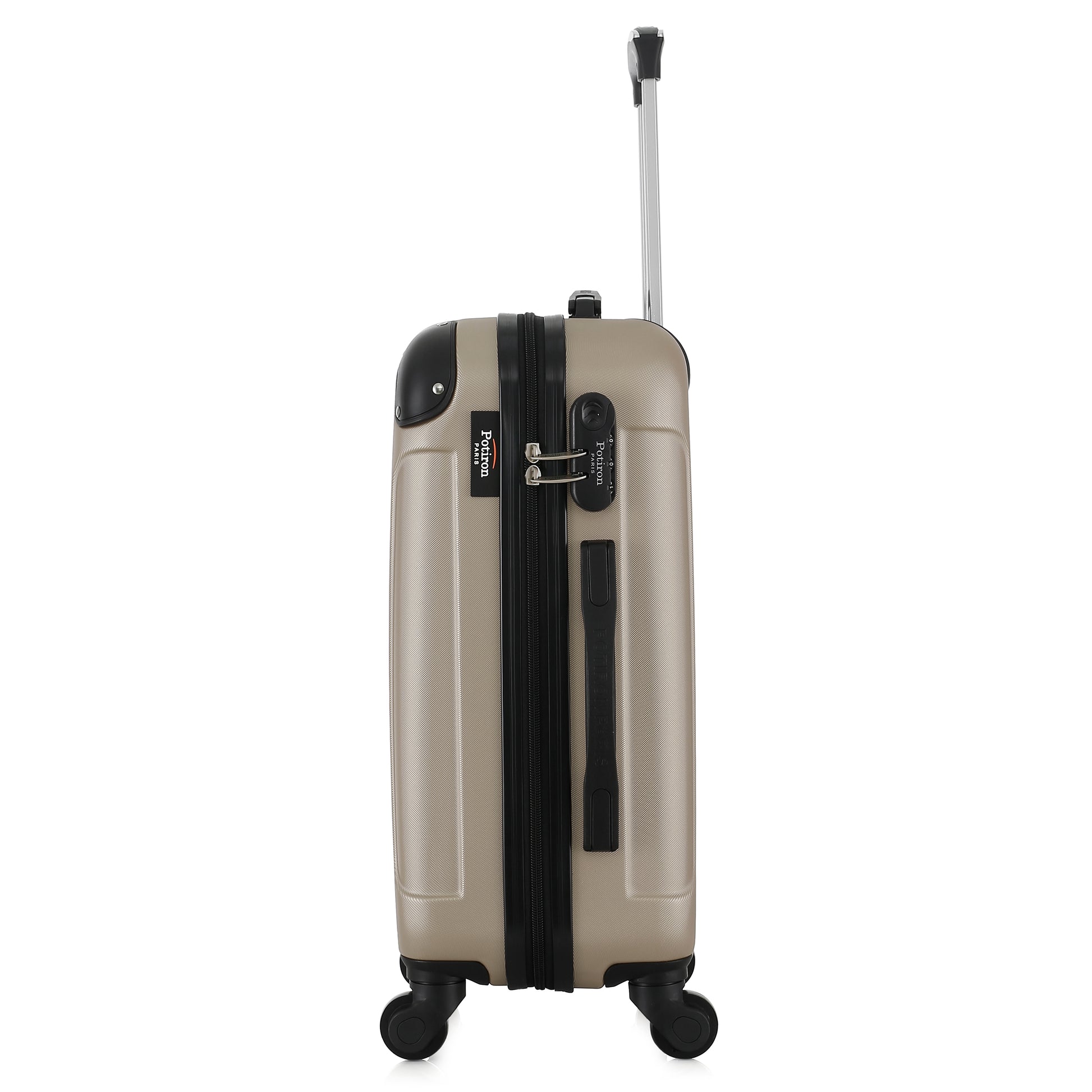 Valise beige de notre collection Potiron Paris, Concorde, taille S, de côté