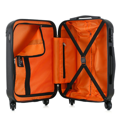 Valise noire de notre collection Potiron Paris, Concorde, taille S, ouverte