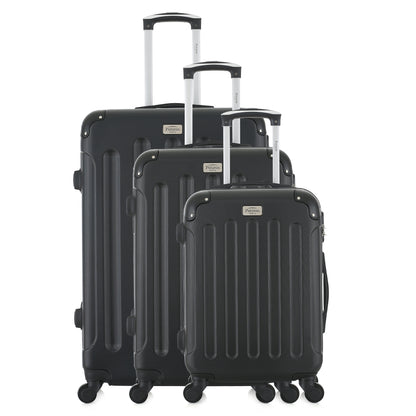 Set de 3 valises noires de notre collection Potiron Paris, Concorde, de face
