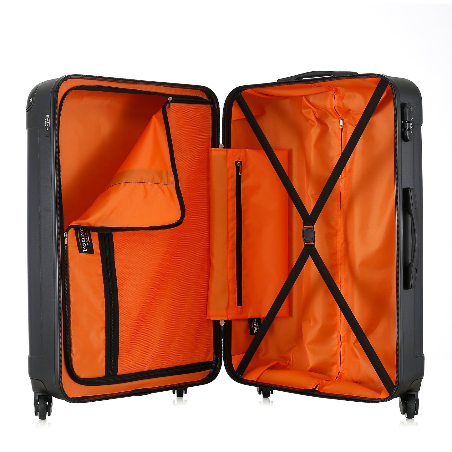 Grande valise rose ouverte
