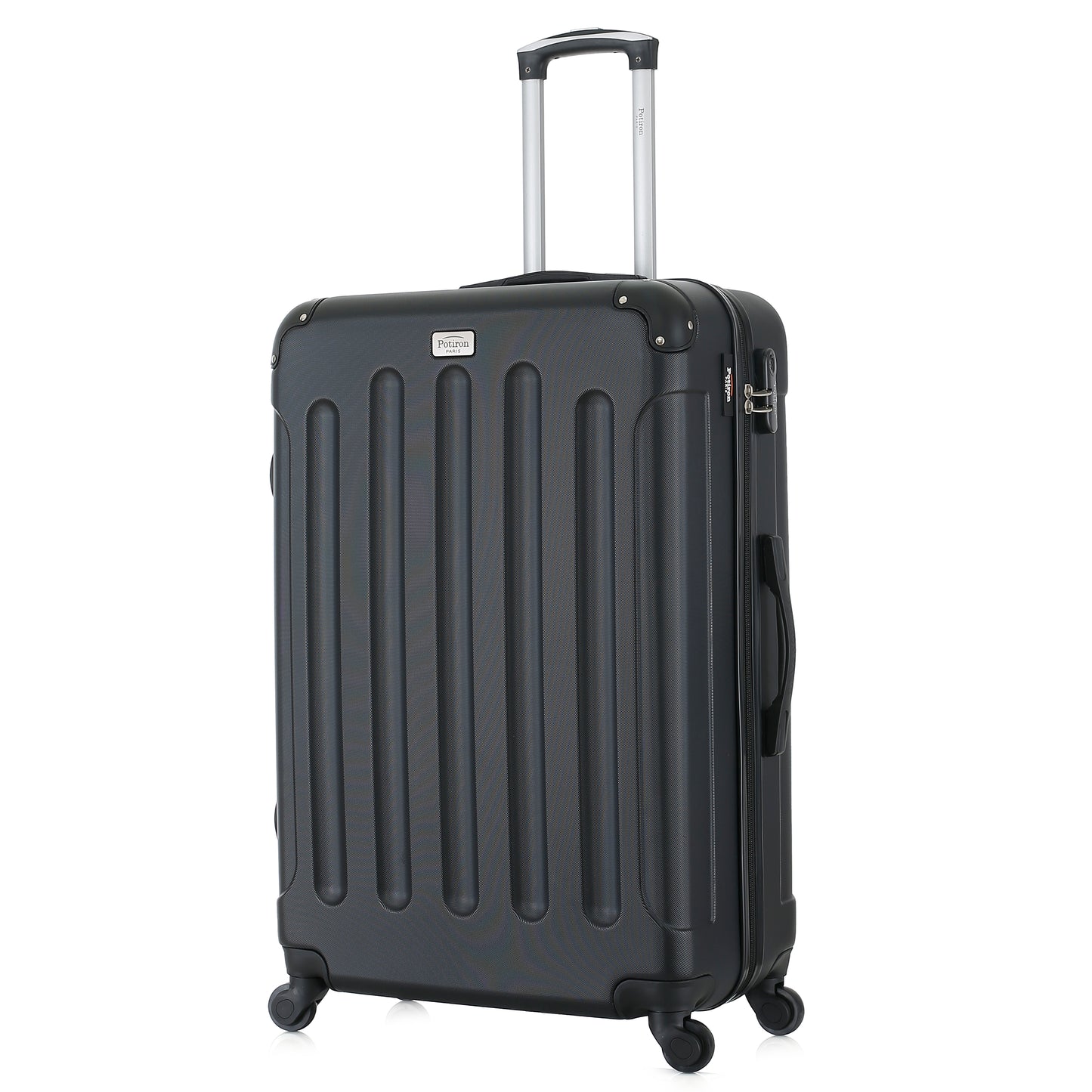 Grande valise rose de 3/4
