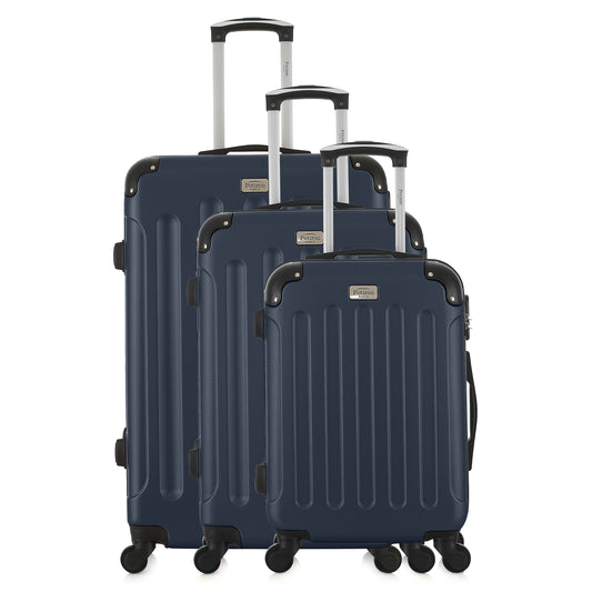 Set de 3 valises bleues de notre collection Potiron Paris, Concorde, de face
